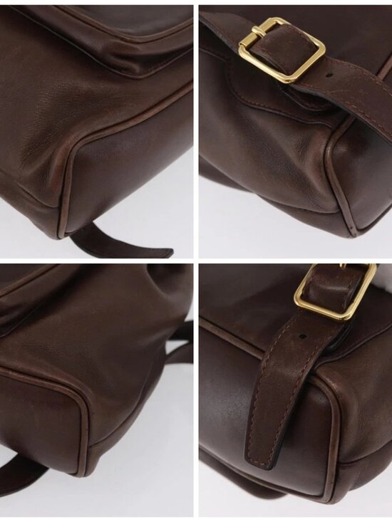 GUCCI Bamboo Backpack Leather Brown Gold 003 2058 0030 Auth BA11134 main image 12